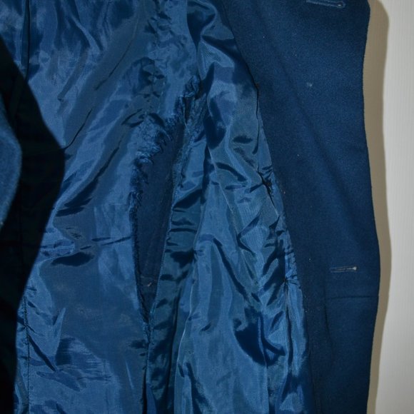 Victoria Secret Moda International Peacock Blue Wool Pea Coat, Medium - Picture 7 of 7